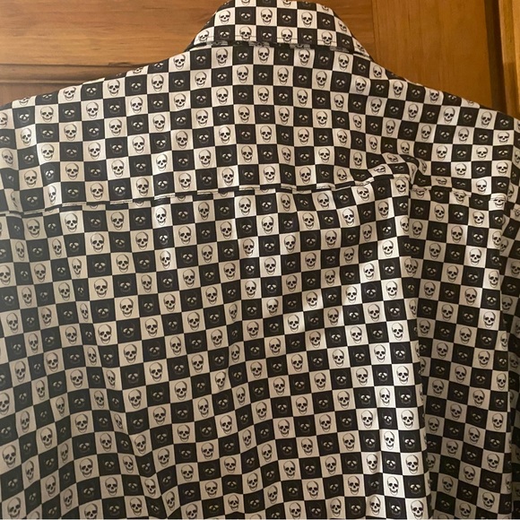 SHIRT NEW Maceoo Gallileo gingham skull Luxe Paris L - Picture 4 of 14